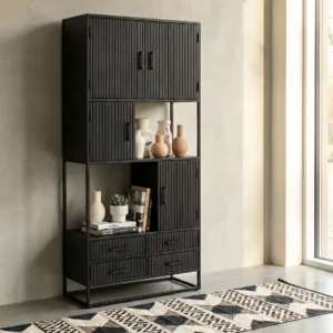 Vakkenkast Long Beach zwart