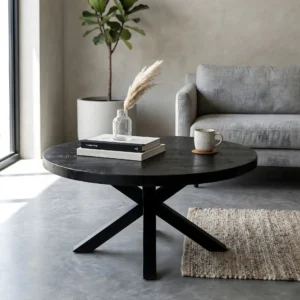 Salontafel Daan Ø90cm rond zwart